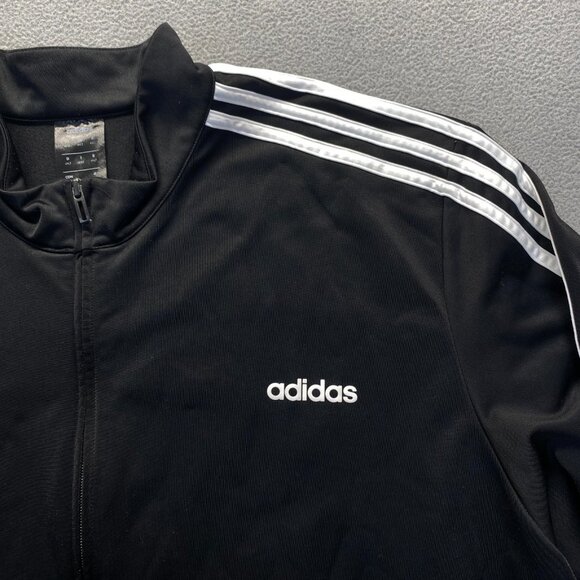 Adidas Jacket Mens Size 4XLT Full Zip Track Athletic Three Stripes Black White - Picture 9 of 10
